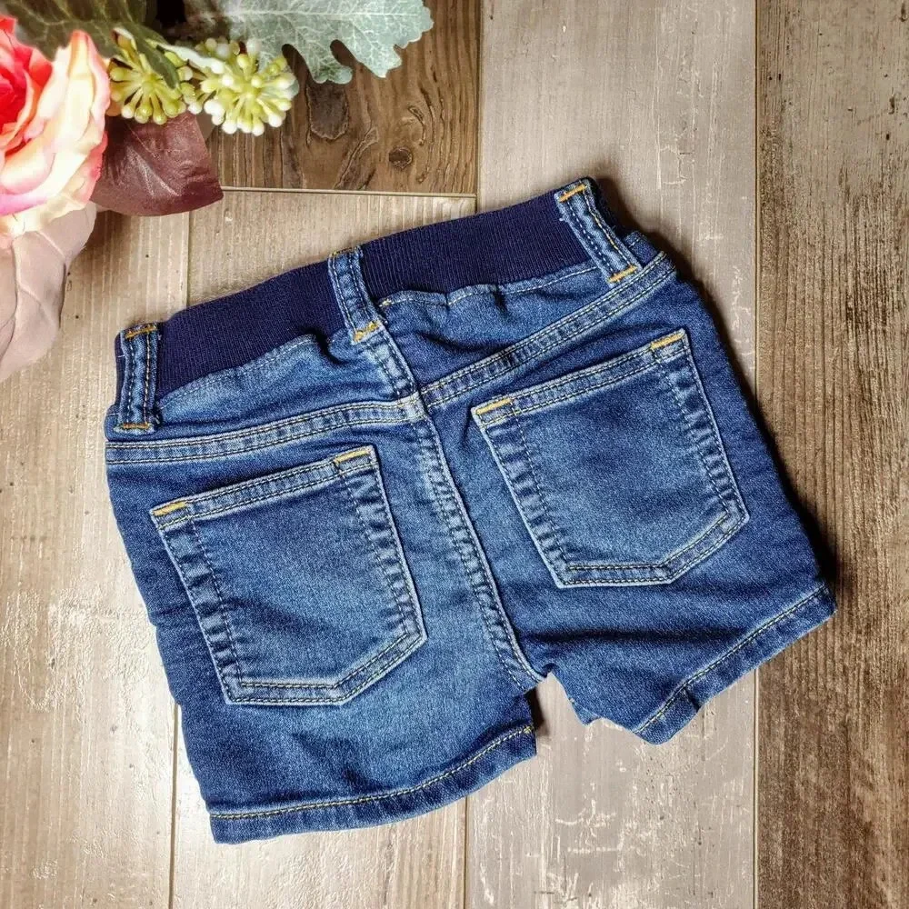 babyGap Dark Wash Stretch Comfort Waistband Jean Shorts Size 12-18m NWOT